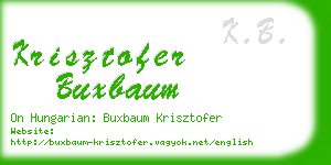 krisztofer buxbaum business card